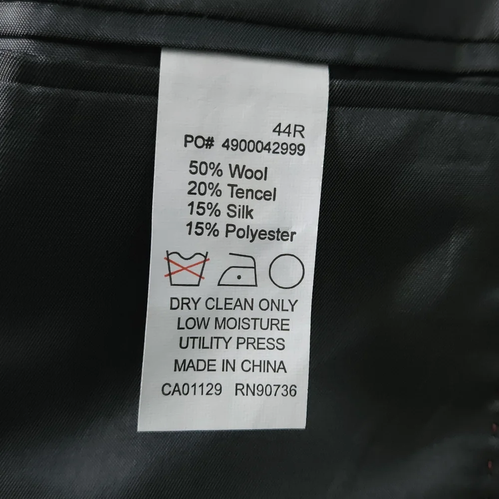 Calvin Klein Extreme Slim Fit Wool Silk Blazer 44R Charcoal Flecked Quiet Luxury